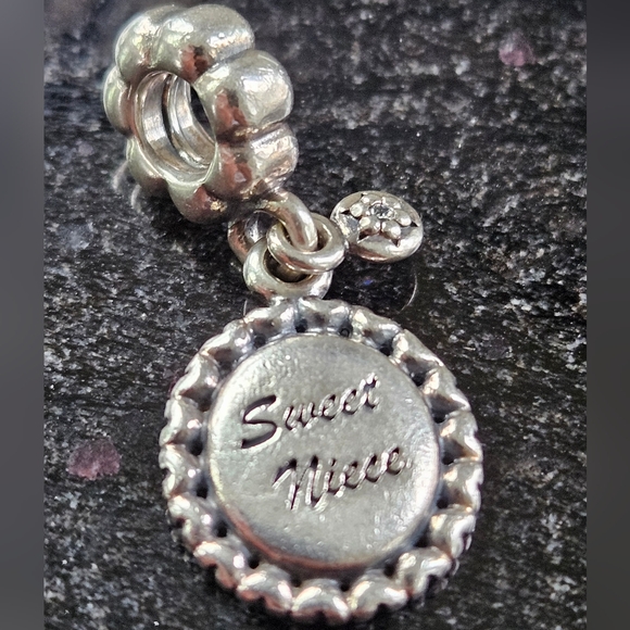 PANDORA (BB) Sweet Niece Family Dangle Charm w CZ  791126CZ - Picture 1 of 3